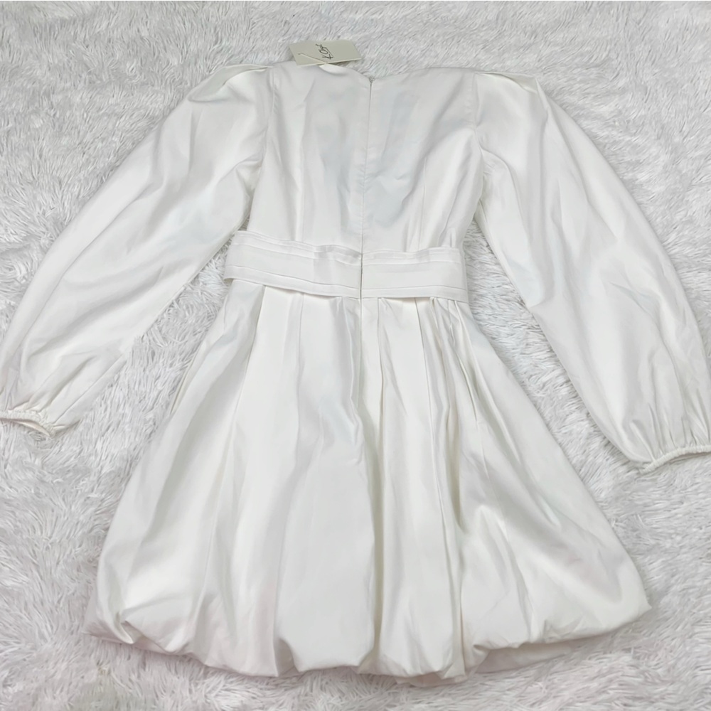 K Closer long sleeve v neck dress bubble hem pleated - Picture 5 of 9